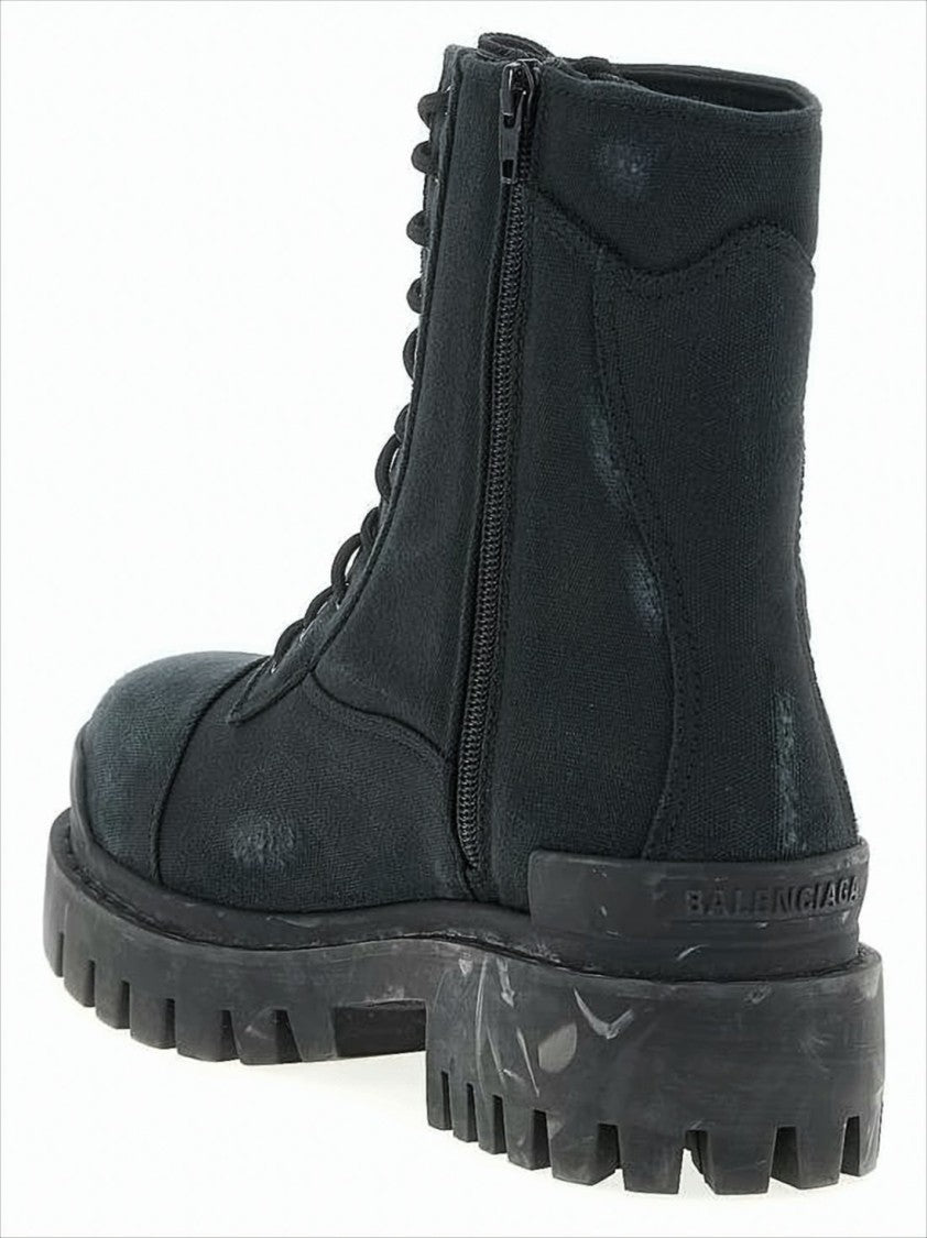 Balenciaga Rugged High-Top Boots With Distressed Finish