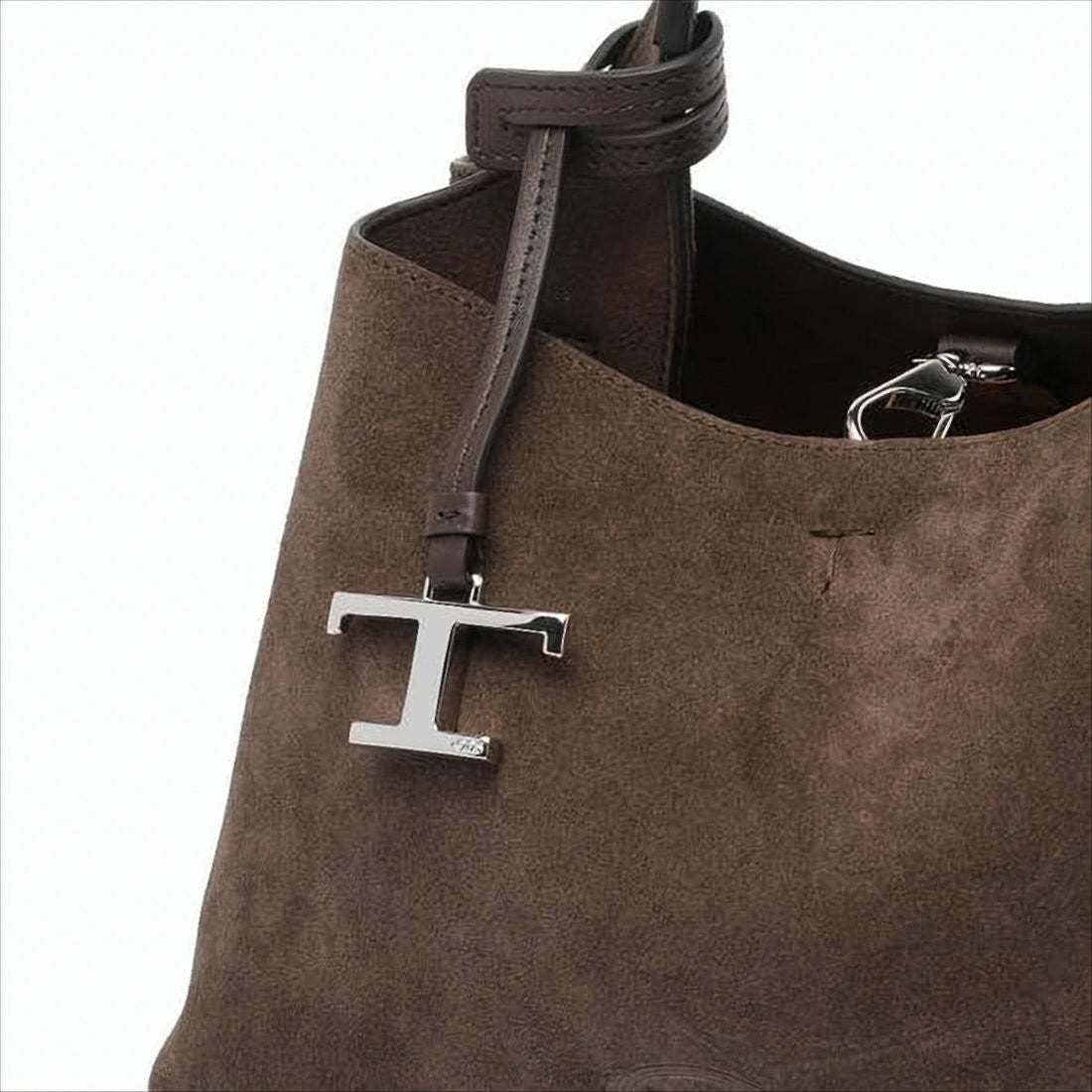 Tod's Structured Dark Brown Calf Leather Shoulder Bag