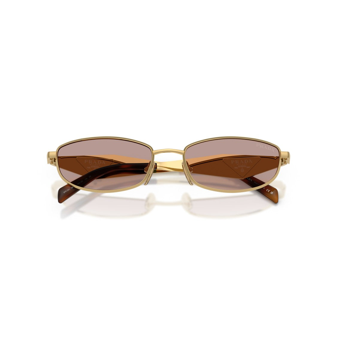 Prada Rectangular Gold-Tone Metal Sunglasses