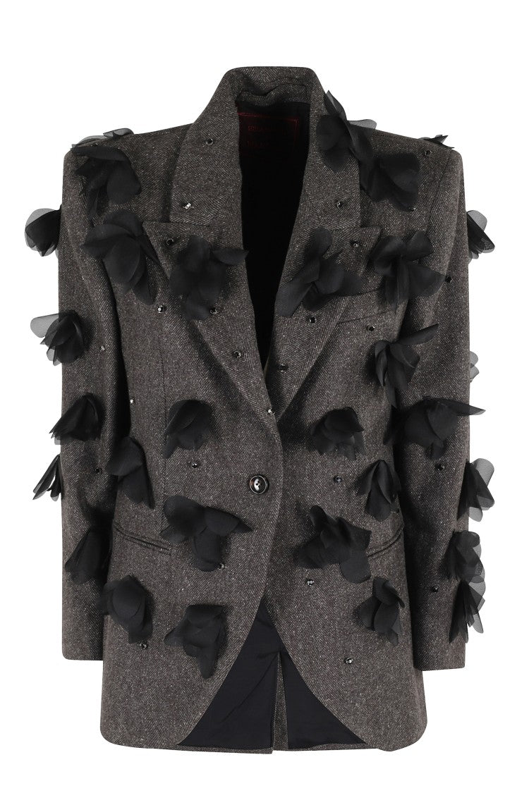 Stella Maxwell X Marella Oversized Grey Wool Blend Jacket