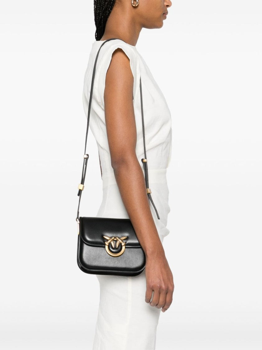 Pinko Black Leather Crossbody Bag