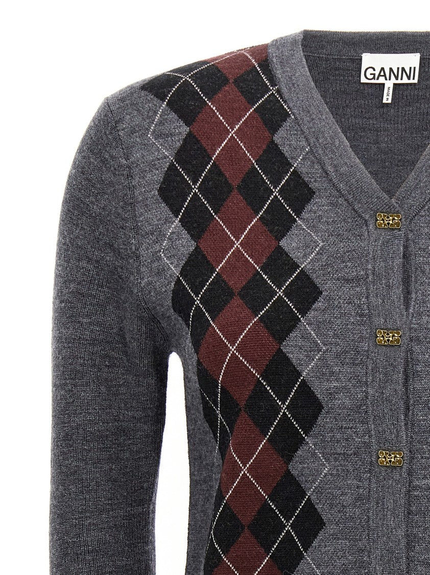 Ganni Fitted Wool Cardigan