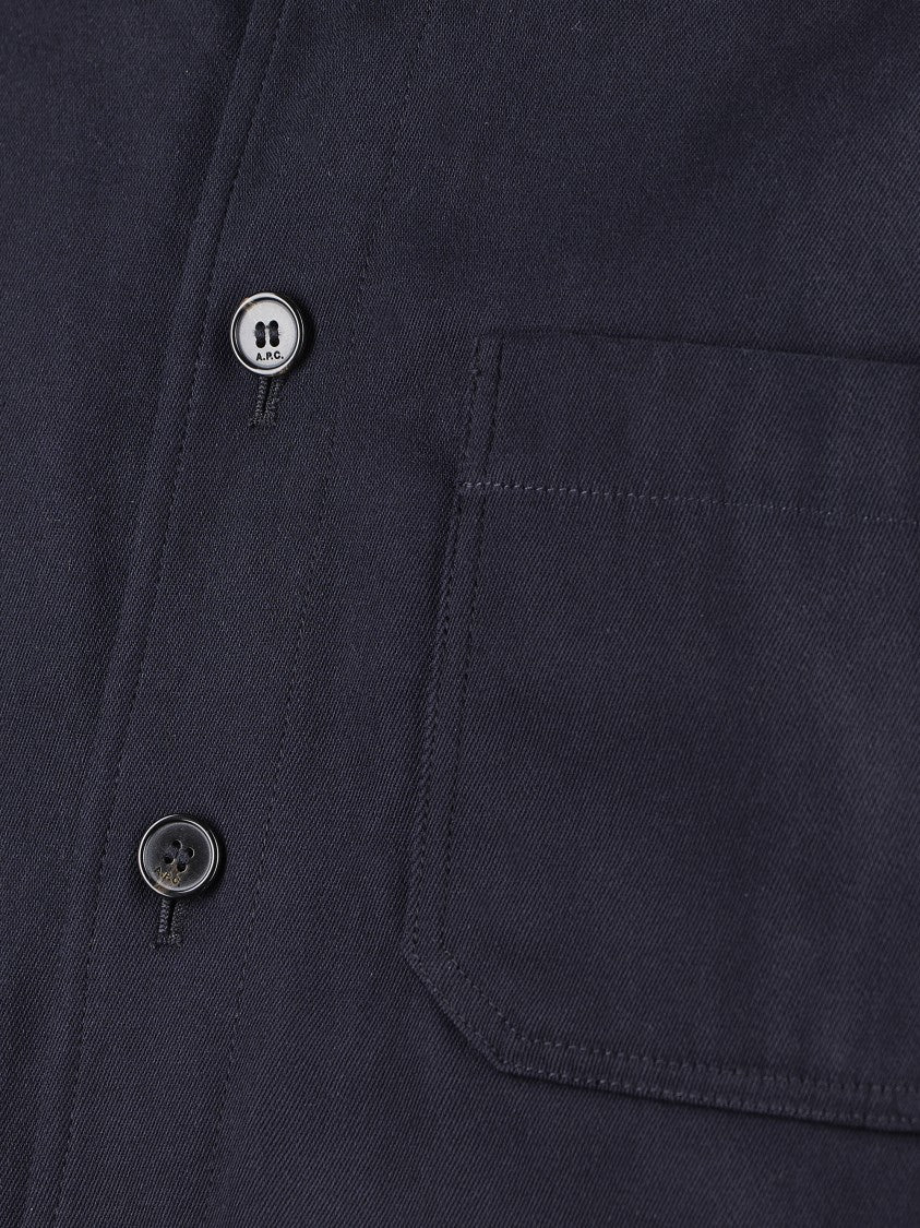 A.P.C. Button-Up Jacket With Structured Collar And Chest Pocket