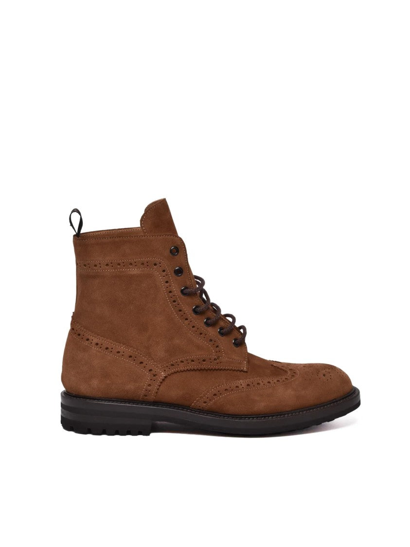 Cerbero Brown Suede Brogue Boots