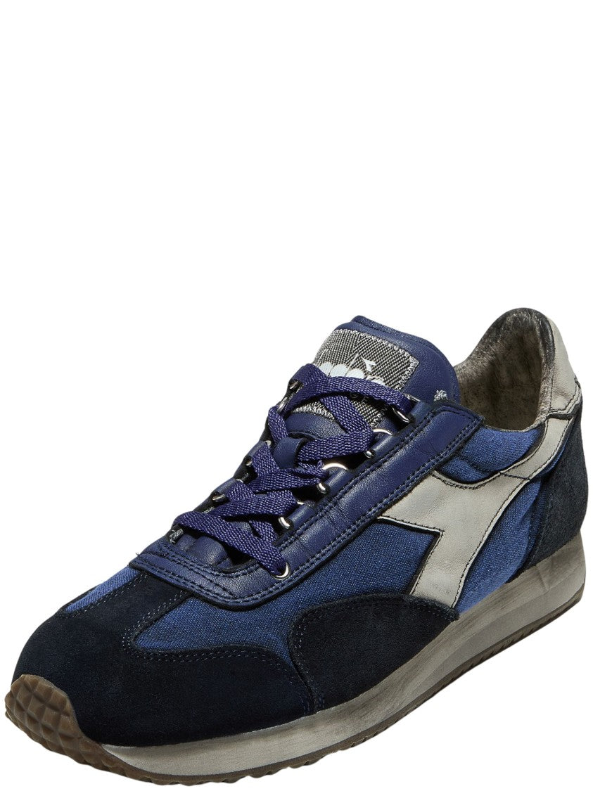 Diadora Navy Blue Black Equipe Dirty Silver Accent Sneakers