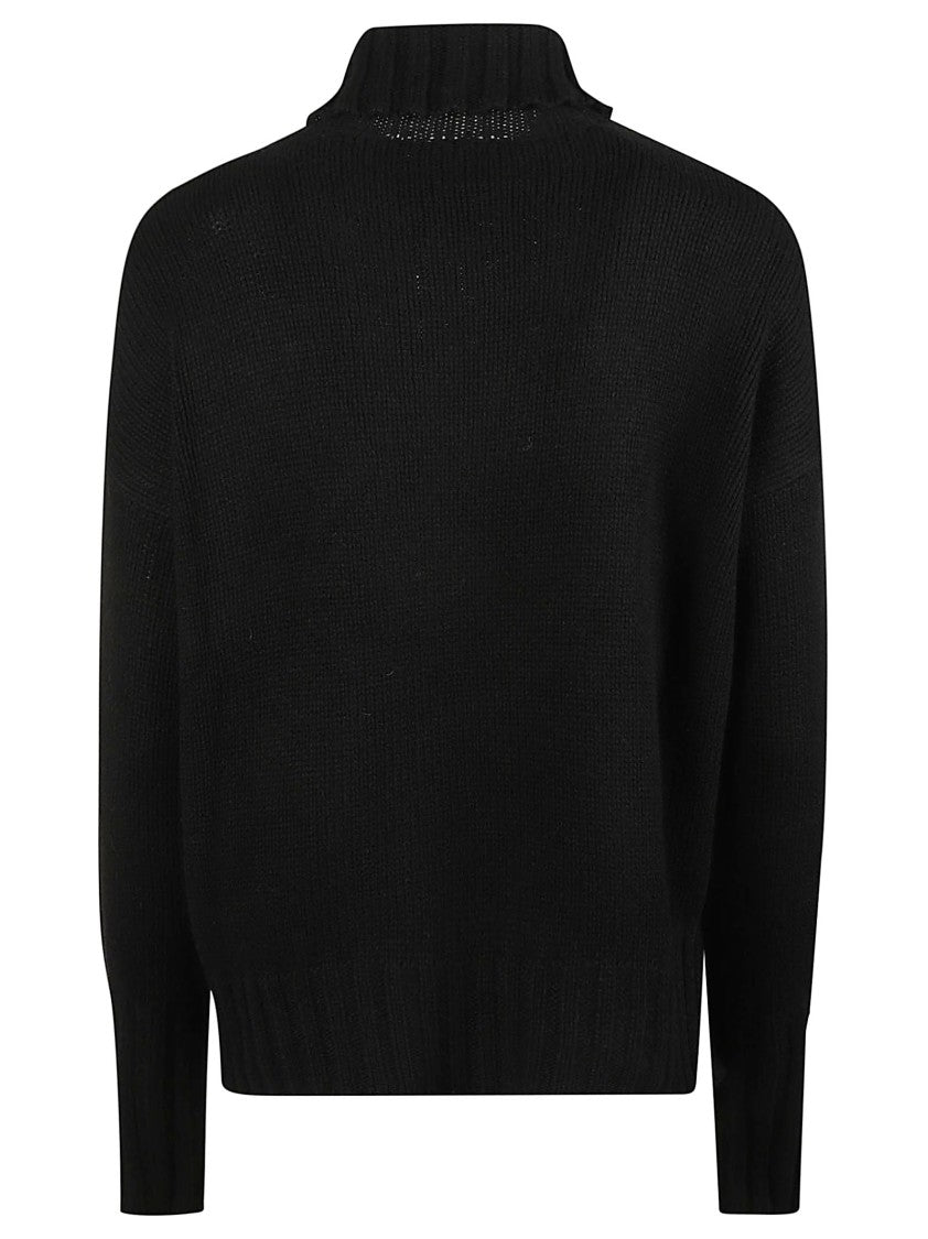 Aragona Boxy Cropped Cashmere Turtleneck Sweater