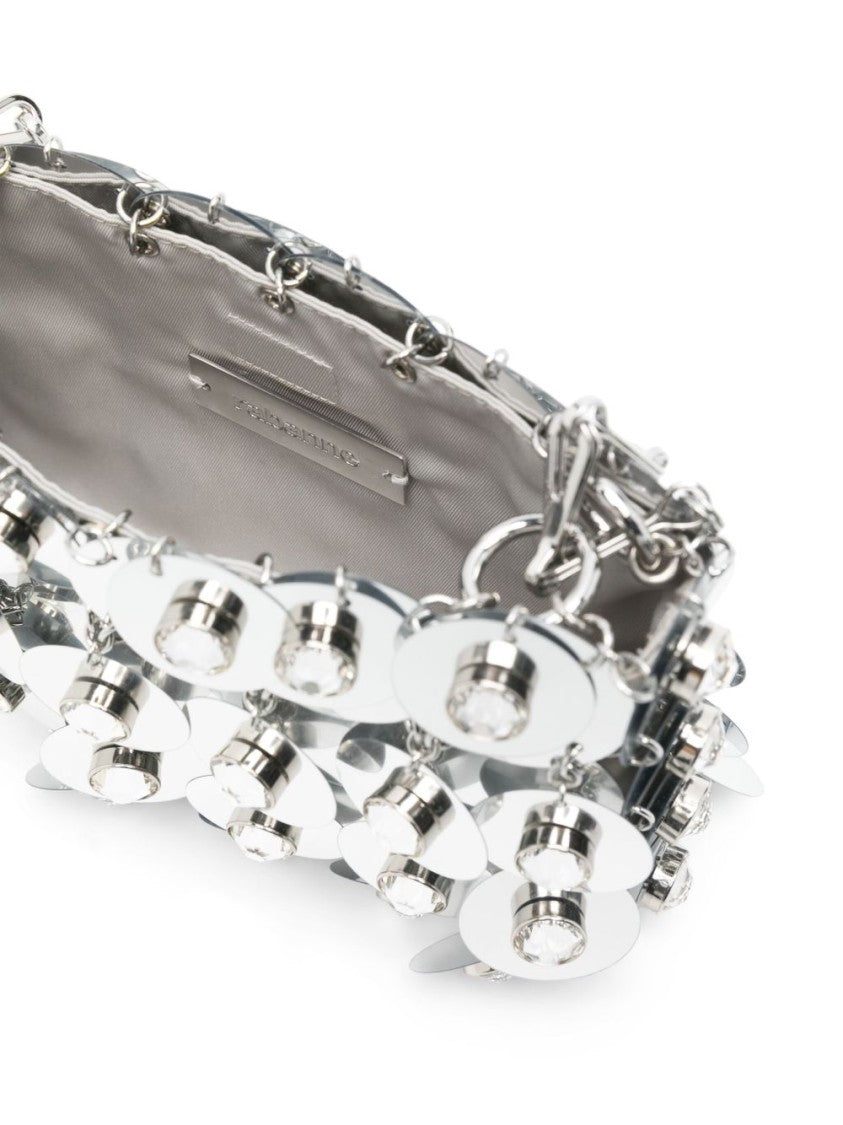 Rabanne Reflective Silver Handbag With Chain Strap