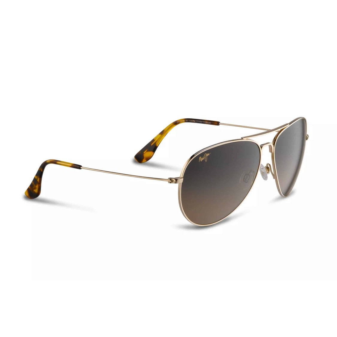 Maui Jim Mavericks Aviator Sunglasses With Titanium Frame And Tortoiseshell Tips