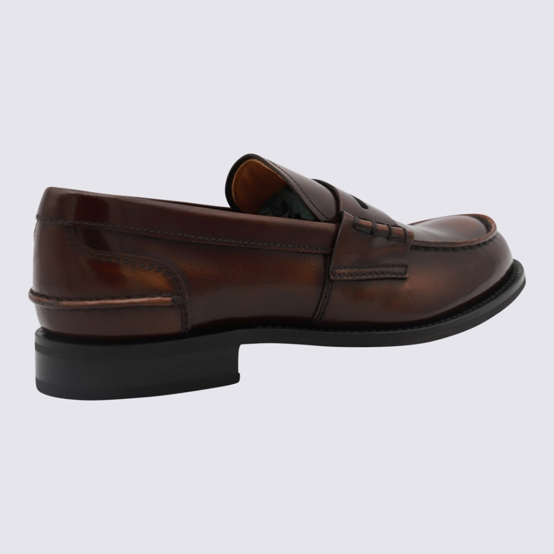 Church's Classic Loafer Style Flat Shoes With Polished Finish