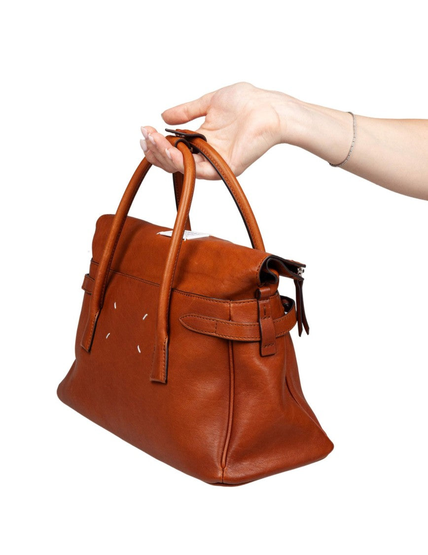 Maison Margiela 5Ac Handbag In Vintage Cognac Leather