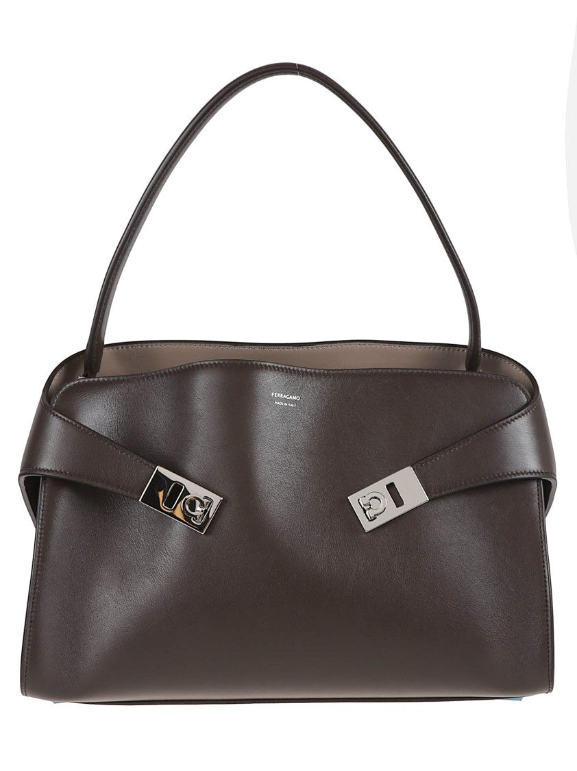 Ferragamo Soft-Structured Shoulder Bag With Palladium Buckle Details