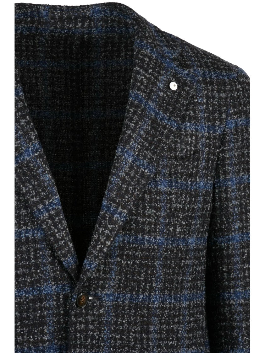 L.B.M. 1911 Round Jacket In Wool And Polyamide Blend With Checkered Pattern