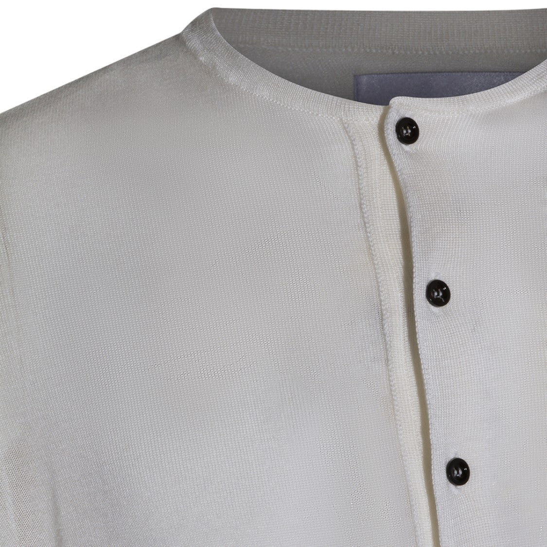 Seven Gauge Long-Sleeve Sweater With Button Placket