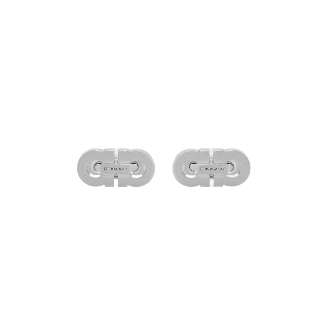 Salvatore Ferragamo Polished Silver Gancini Cufflinks