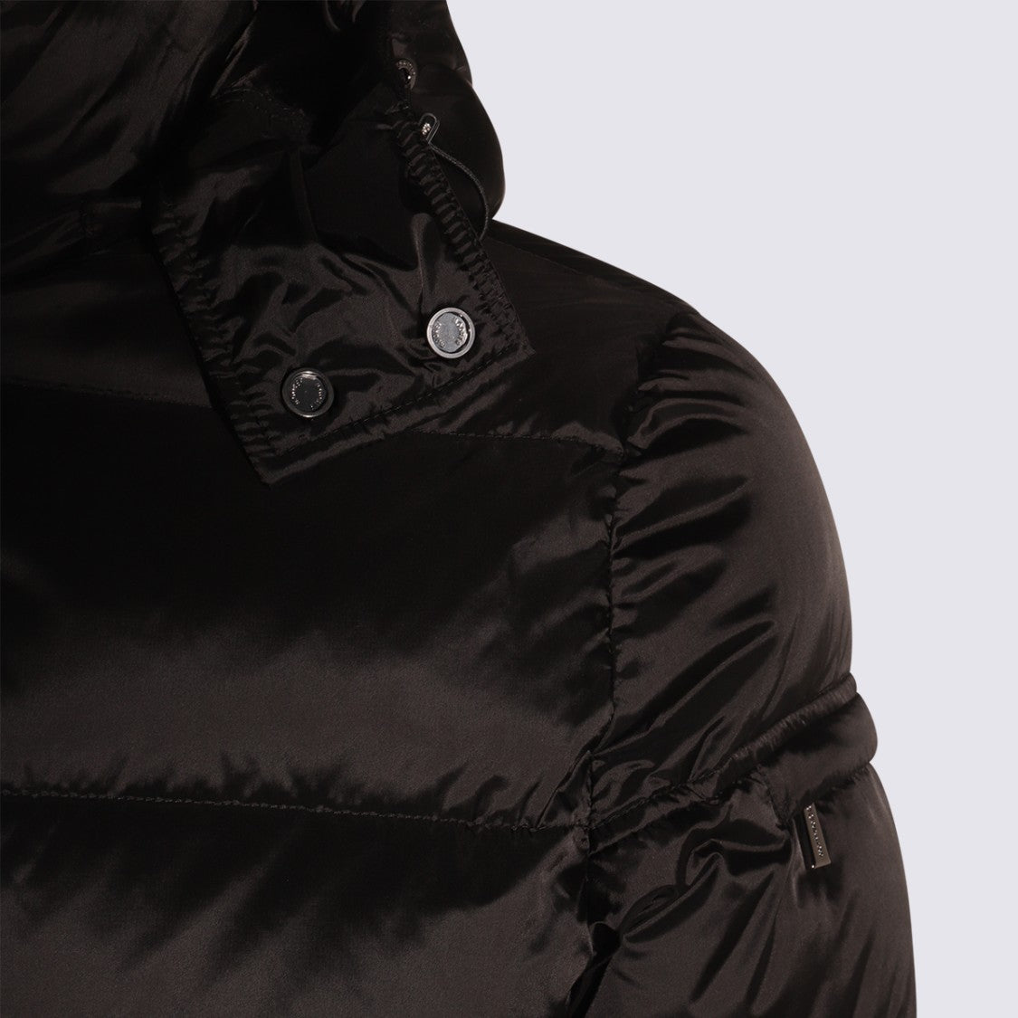 Moorer Brown Puffer Jacket With High Collar And Detachable Hood