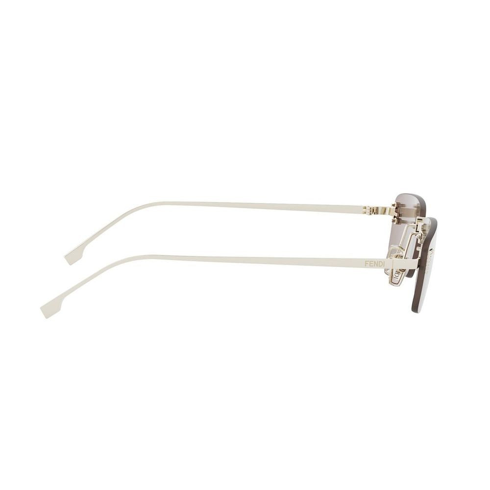 Fendi First Crystal Rectangular Rimless Sunglasses