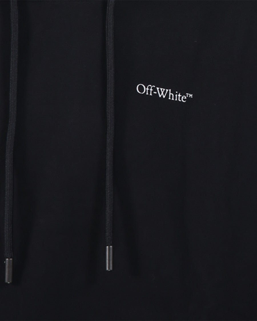 Off-White Half Arrows Graphic Pullover Hoodie With Drawstring Hood