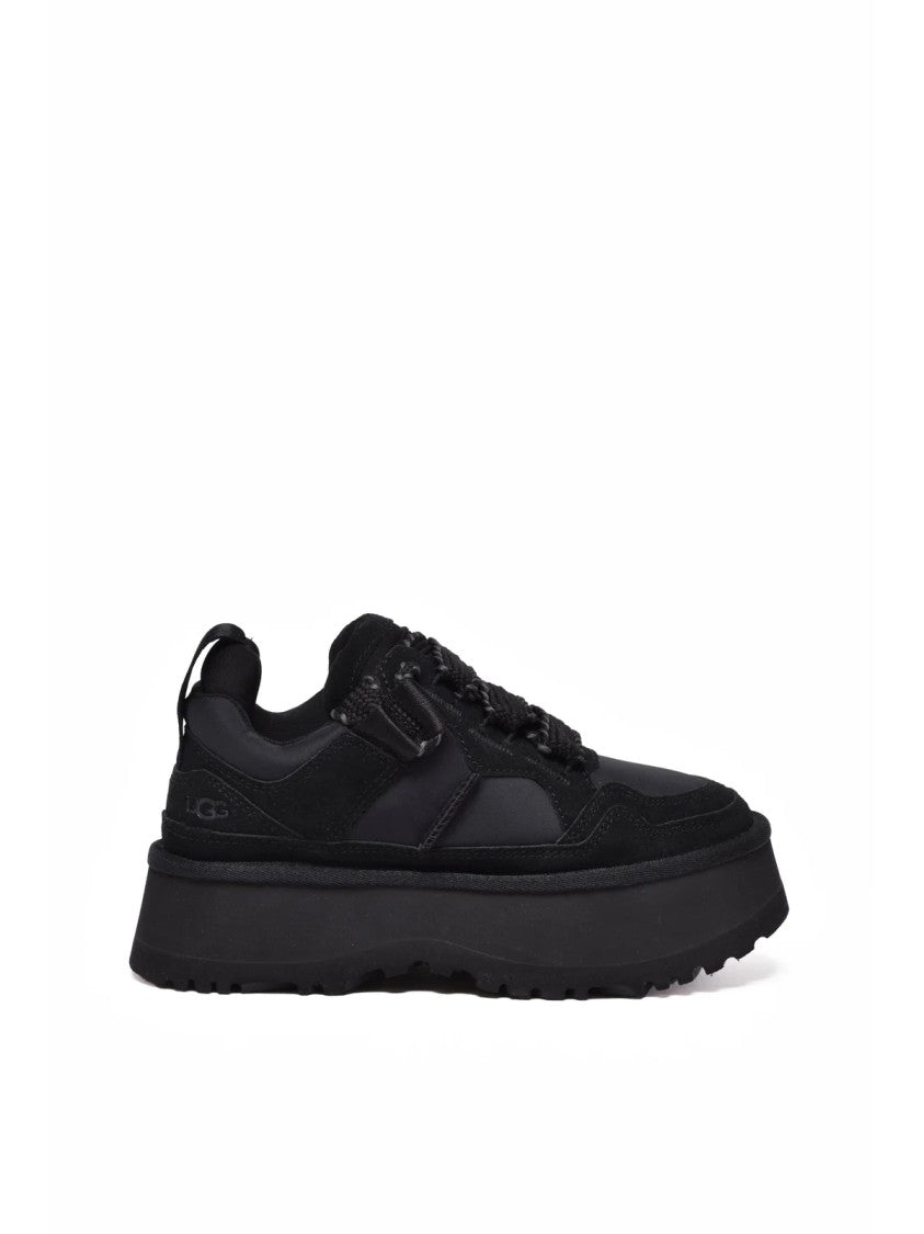 Ugg Black Leather-Blend Platform Sneakers