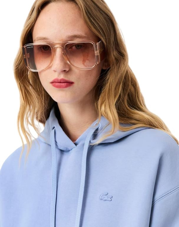 Lacoste Cropped Double-Faced Cotton Lacoste Hoodie
