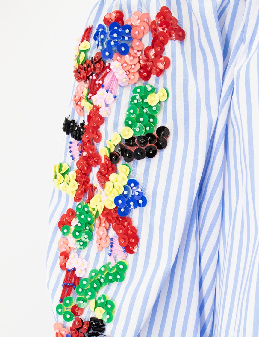 Ermanno Scervino Striped Pattern Dress