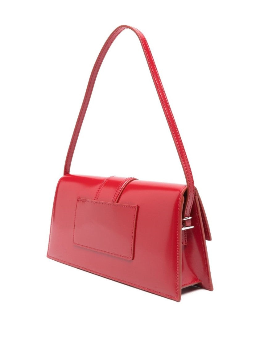 Jacquemus Red Glossy Structured Silk Shoulder Bag