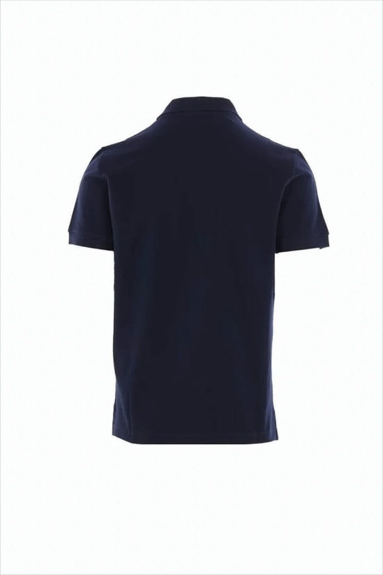 Fendi Structured Navy Polo Shirt With Iconic Emblem
