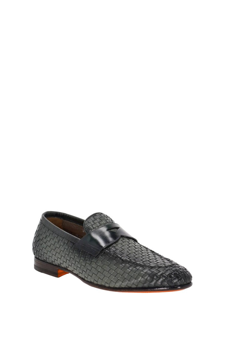 Santoni Carlos Woven Moccasins