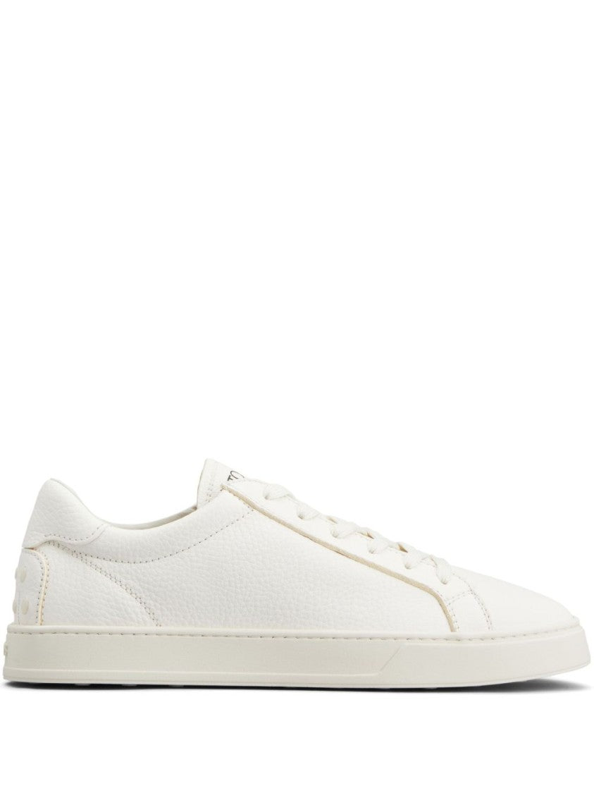 Tod's Textured Leather Sneakers With Logo-Print Tongue