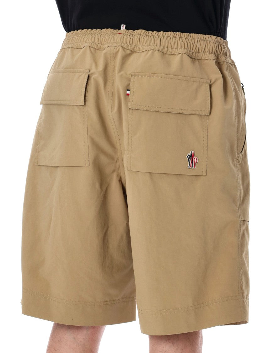 Moncler Grenoble Relaxed Fit Brown Technical Shorts