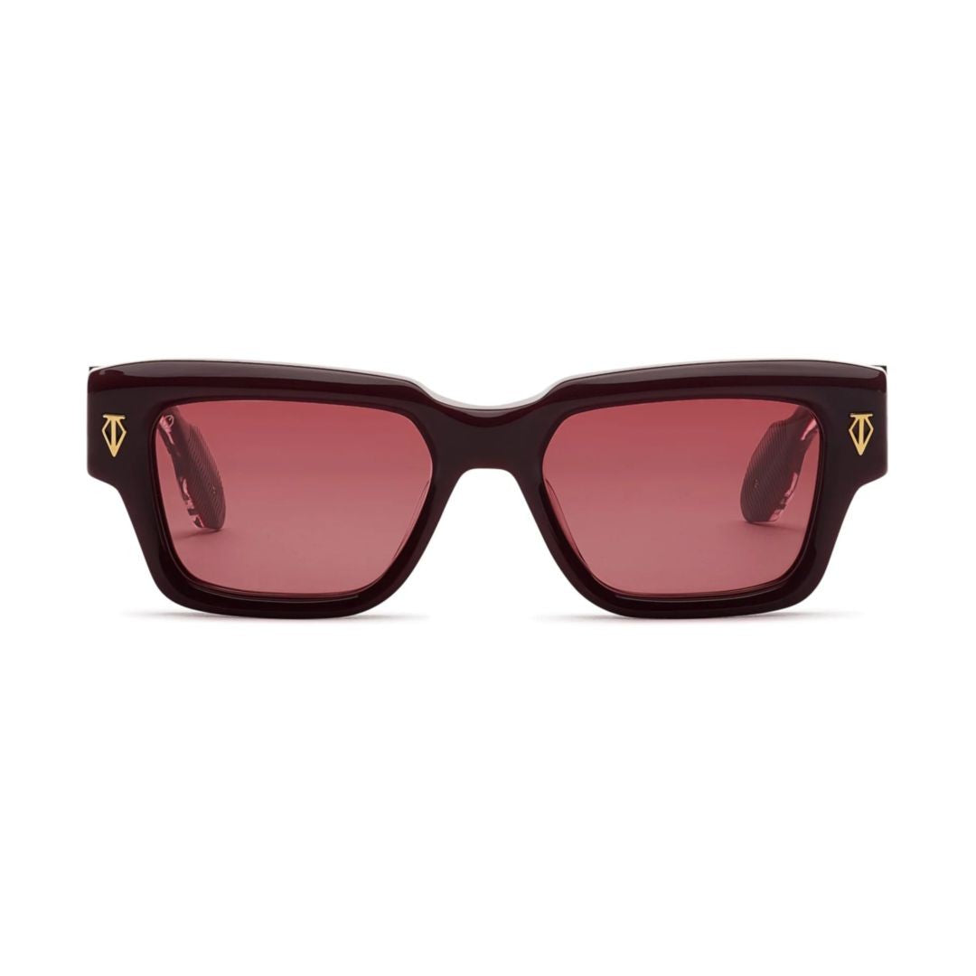 T Henri Tirreno Burgundy Acetate Sunglasses With Gold-Tone Accents