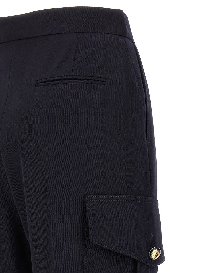 Mcqueen Tailored Black Cargo Pants With Functional Pockets