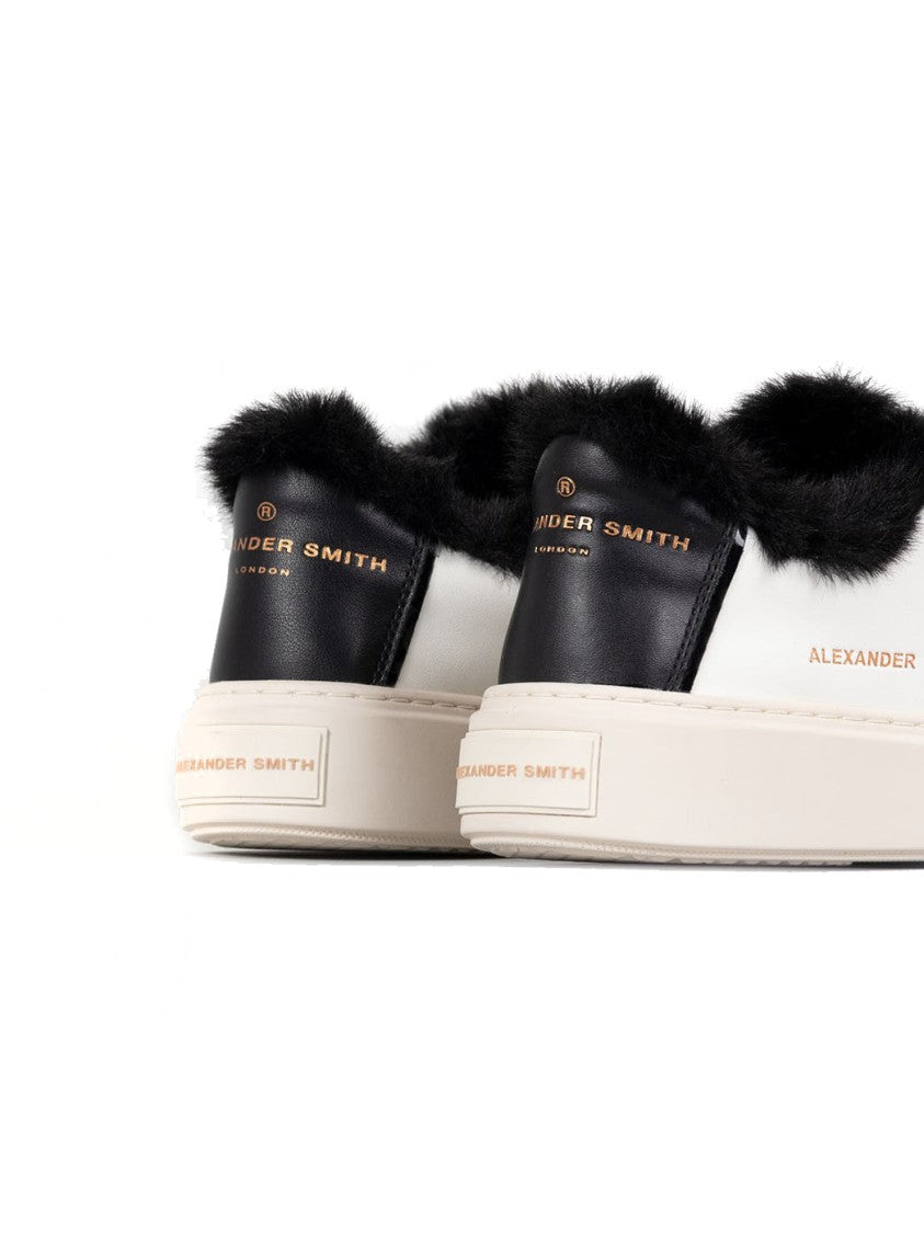 Alexander Smith Casual Trainers With Distinctive Black Fur Trim