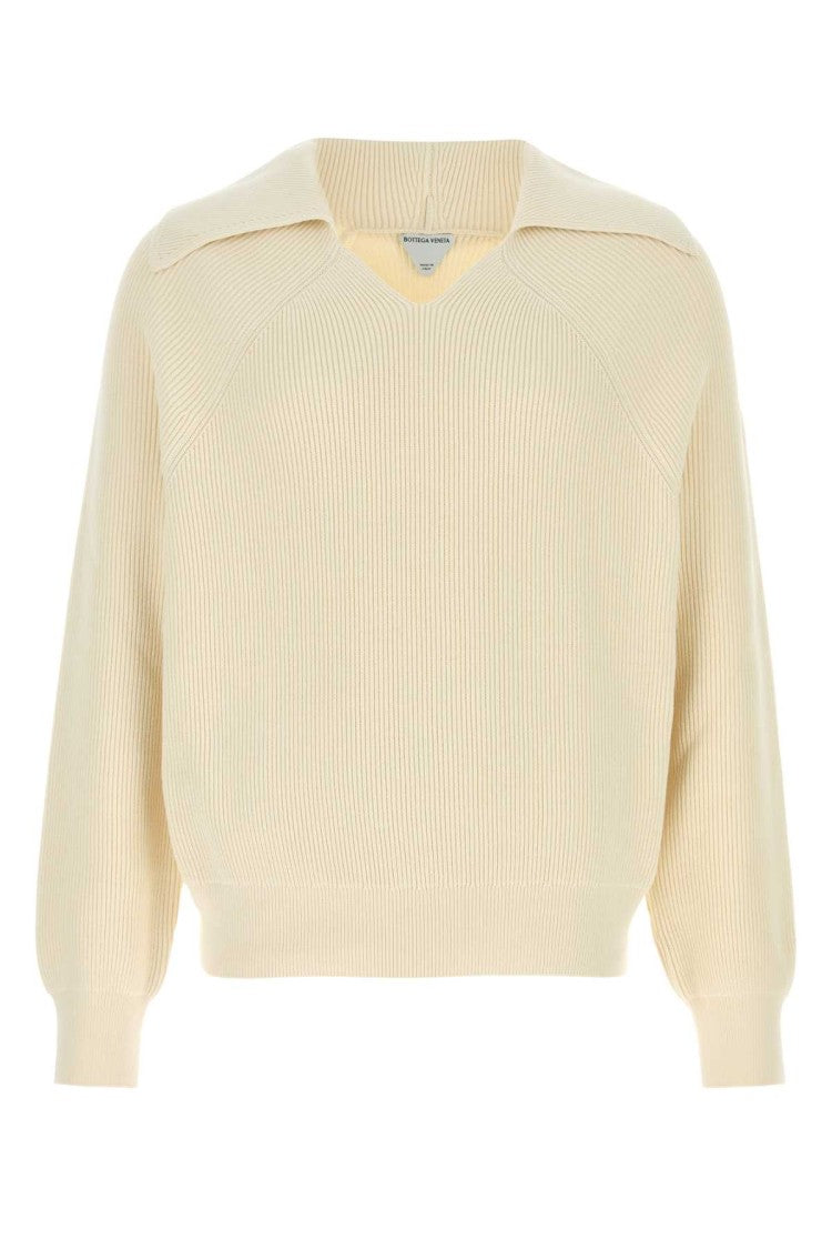 Bottega Veneta Cream Cotton Blend Sweater