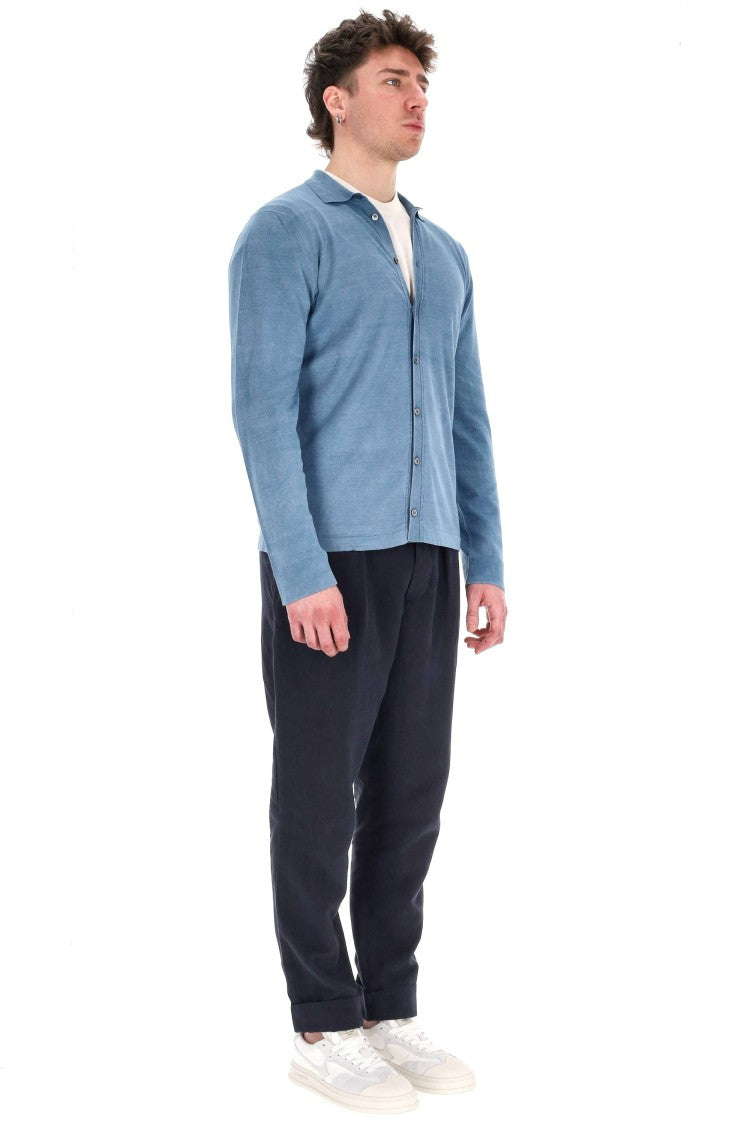 Drumohr Long Sleeve Brushed Denim Shirt