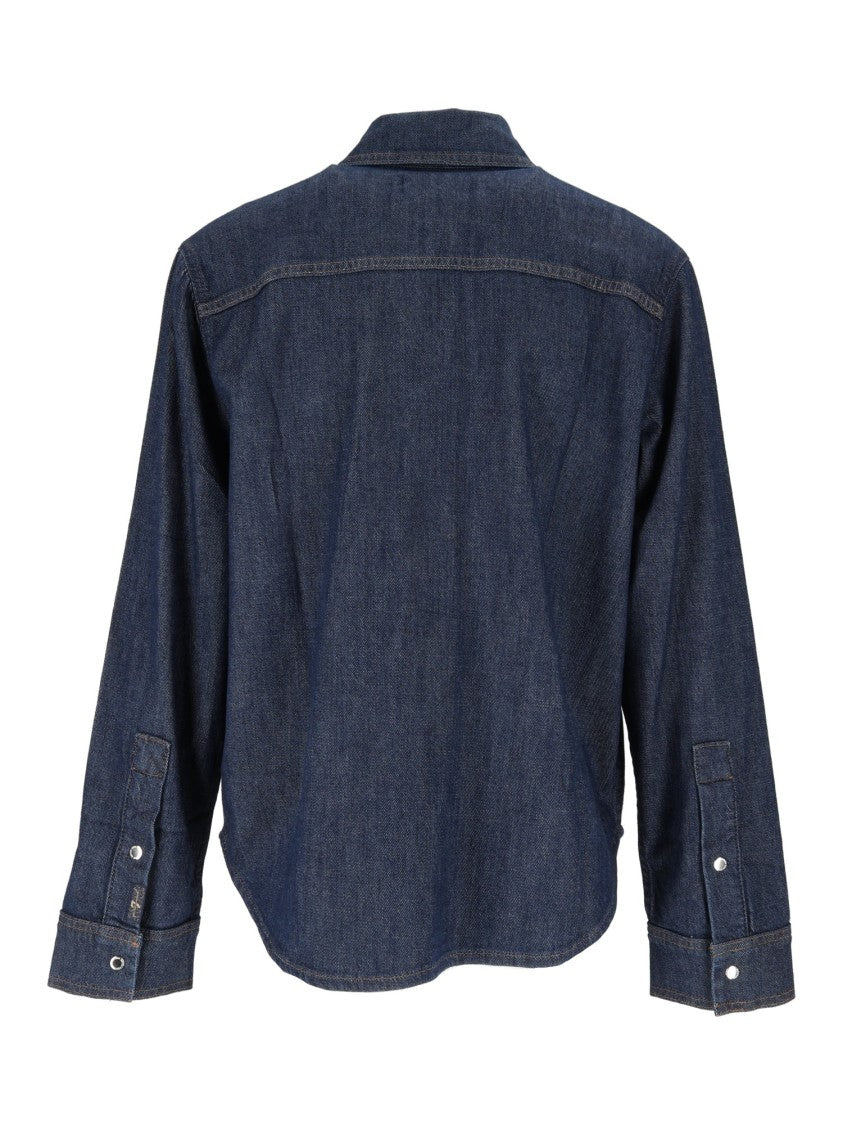 7 For All Mankind Halona Utility Structured Collar Cotton Workwear Shirt