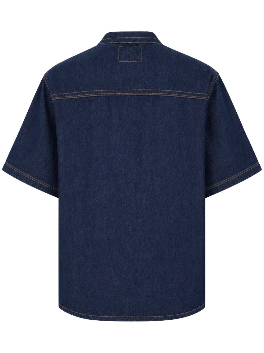 Versace Jeans Couture Baroque Logo Chest Denim Shirt