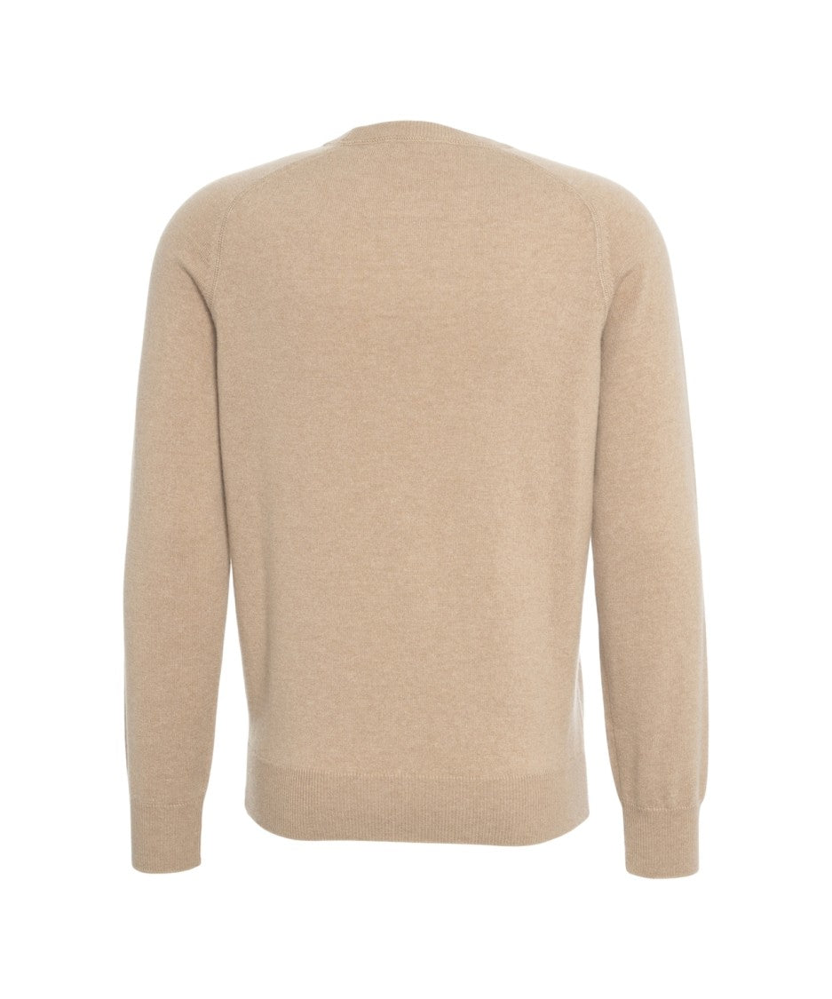 Kangra Cashmere Crew Neck Sweater With Ribbed Details