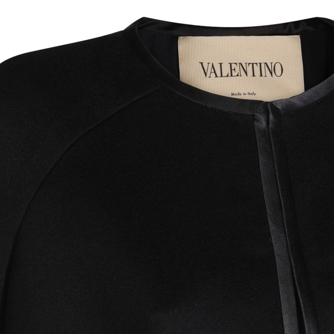 Valentino Midi-Length Cape With Round Collar And Intricate Hem Embellishments