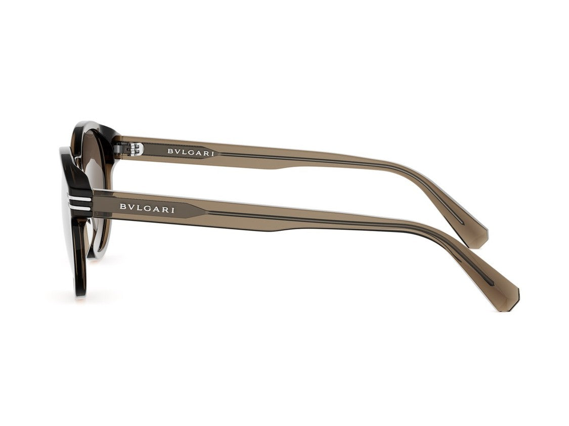 Bulgari Translucent Brown Bv40028i Silver Accent Acetate Sunglasses