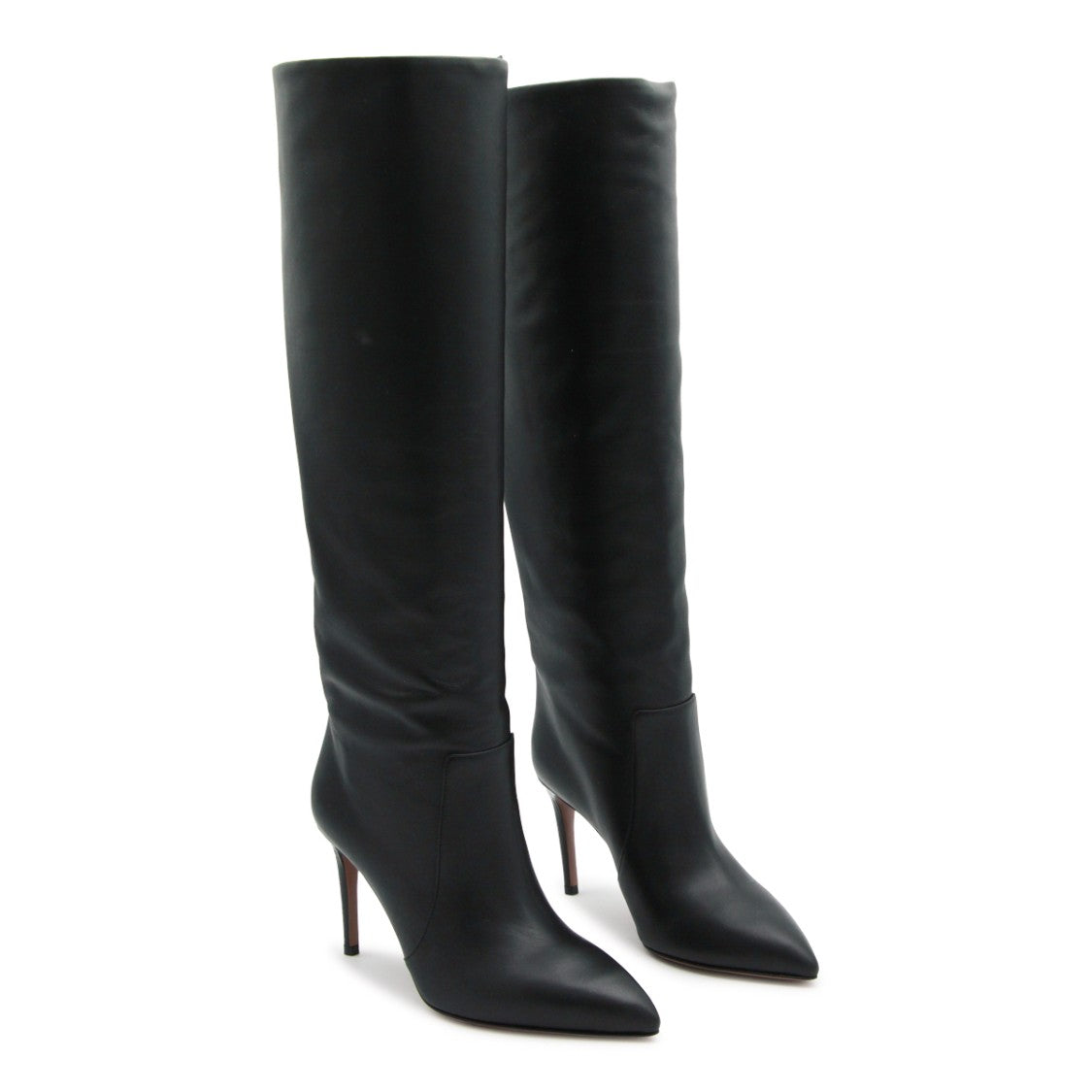 Paris Texas Black Leather Stiletto High Heel Boots