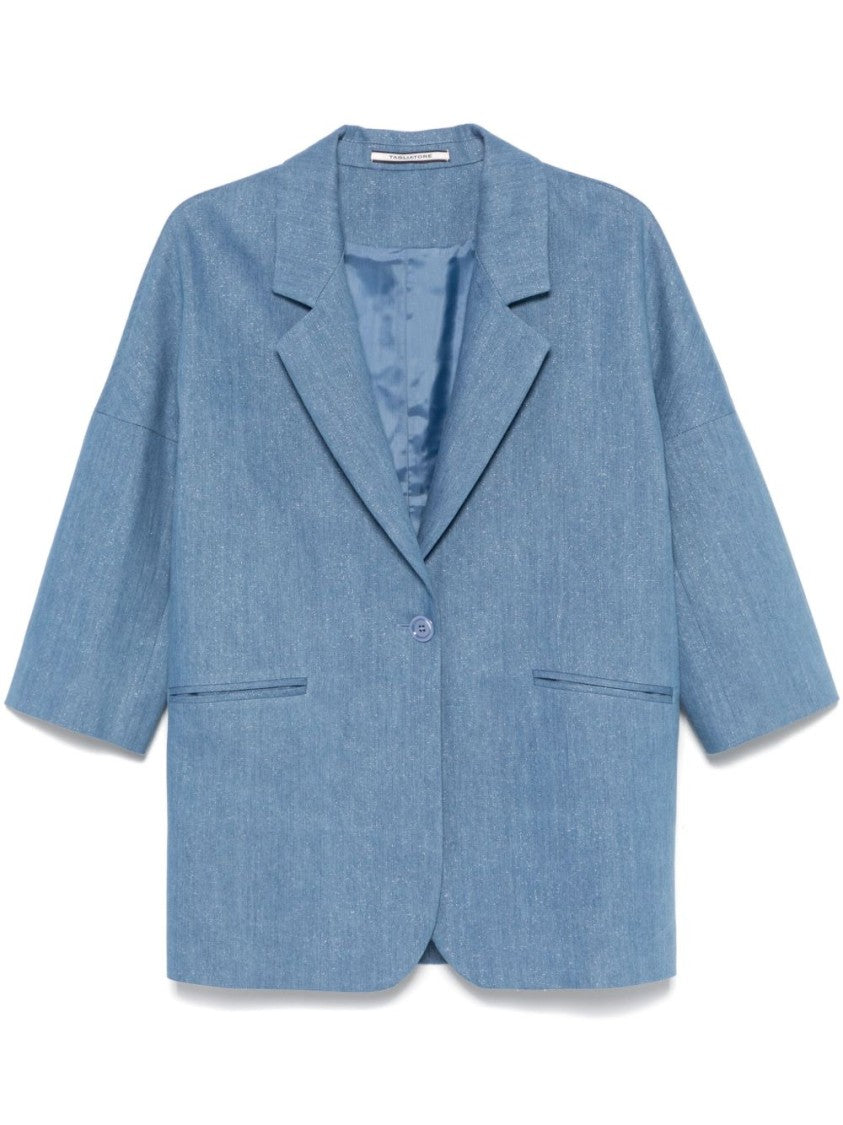 Tagliatore Single Button Blue Coat With Relaxed Silhouette