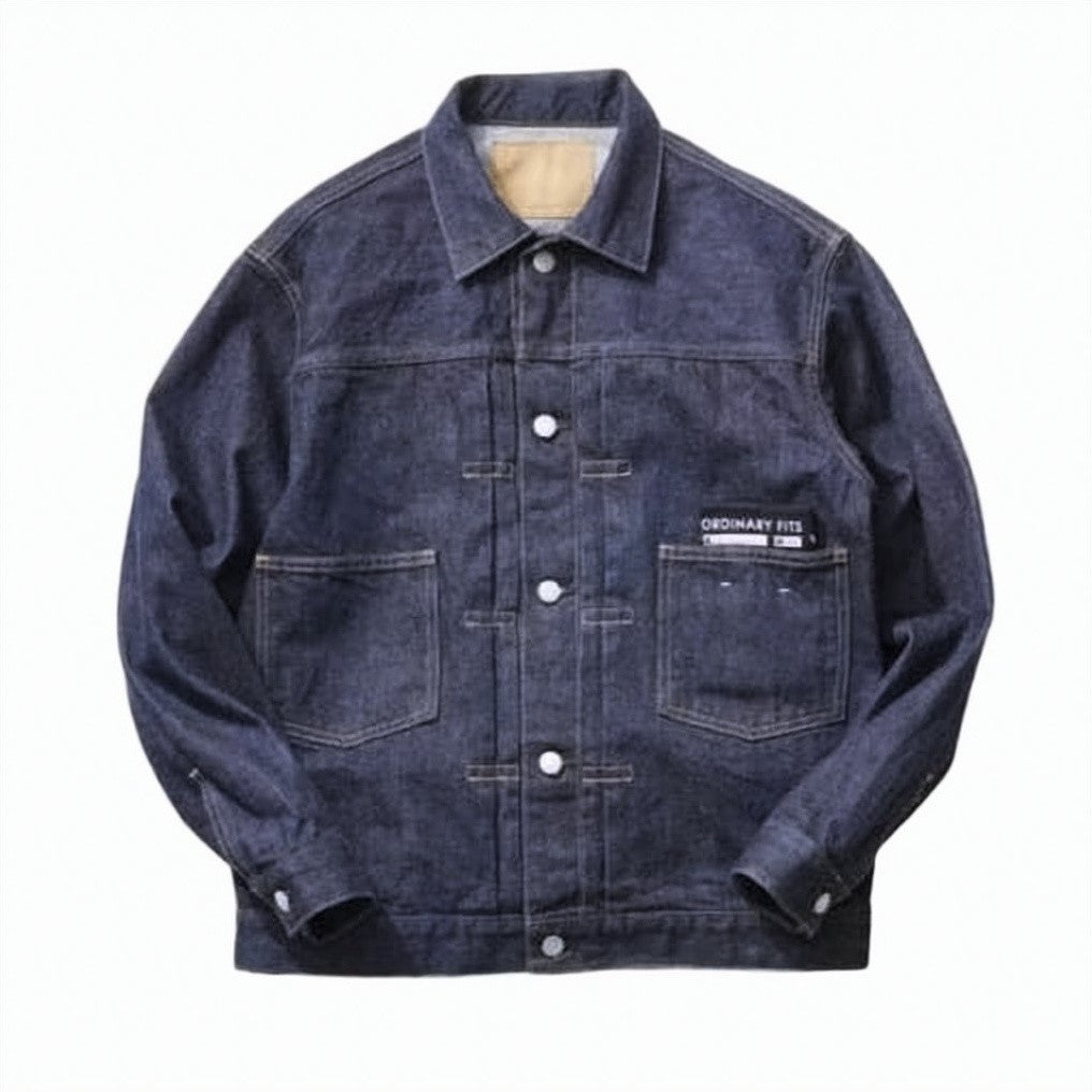 Ordinary Fits Structured Denim Jacket With Button-Down Front And Chest Patch