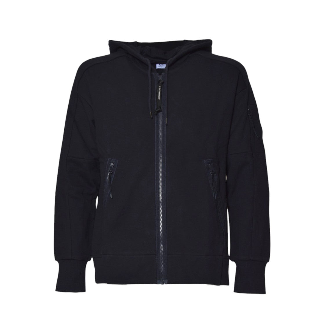 C.P. Company Zip-Up Hoodie With Adjustable Drawstring And Multi-Pocket Design