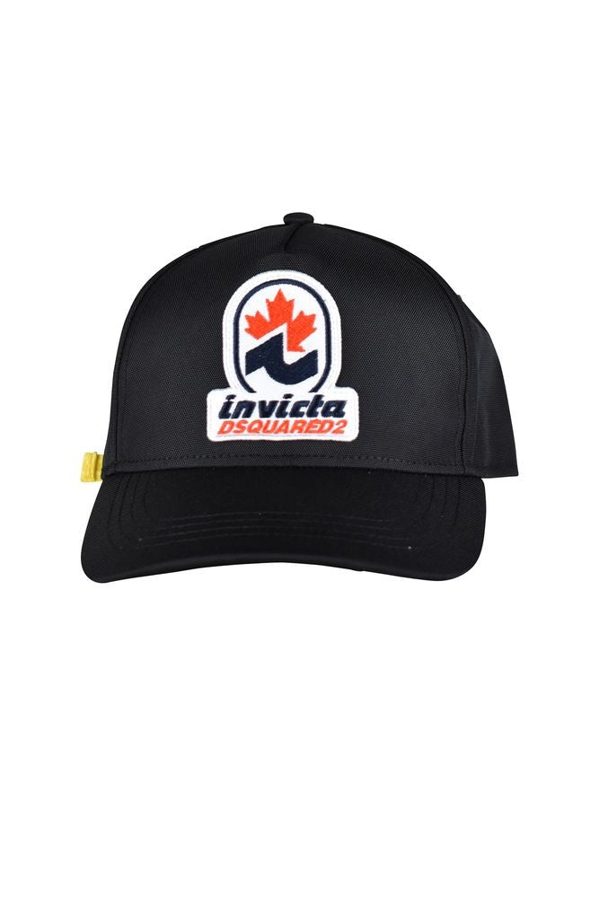 Dsquared2 Black Nylon Cap With Embroidered Patch