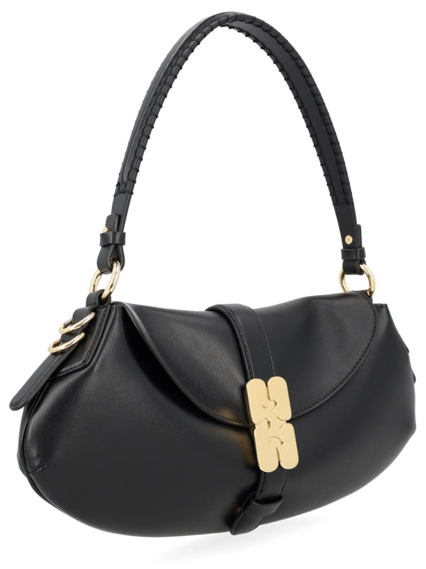 Ganni B-Kat Recycled Leather Clasp Handbag