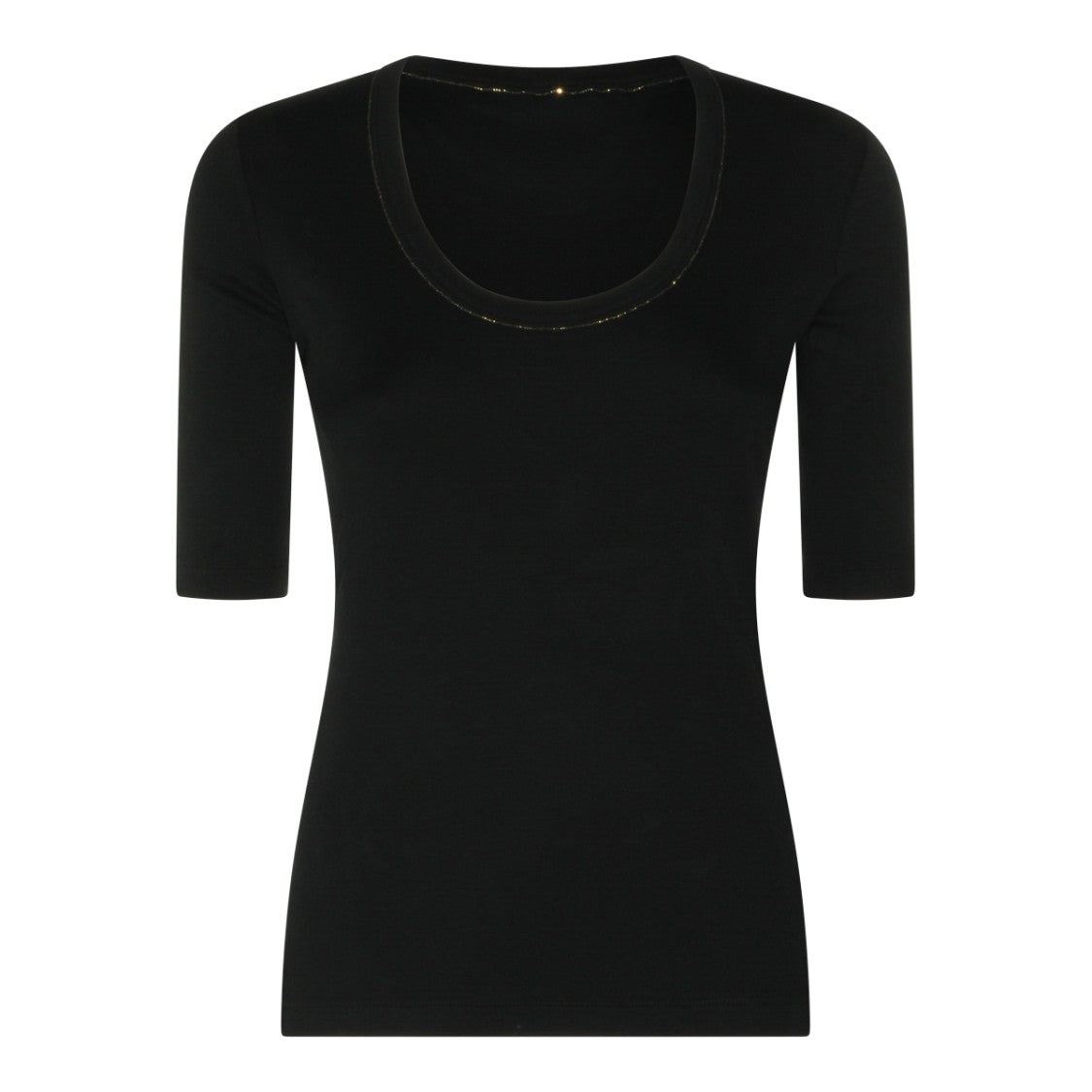Fabiana Filippi Black Cotton Stretch T-Shirt