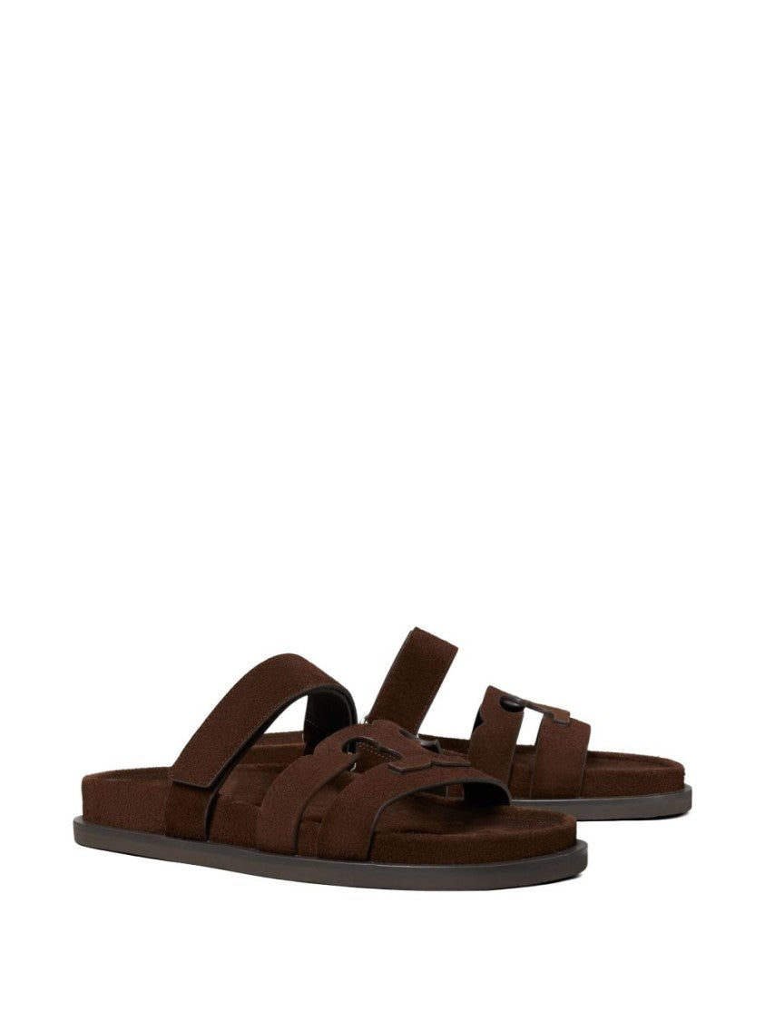Tory Burch Brown Suede Sandals With Cut-Out Detail