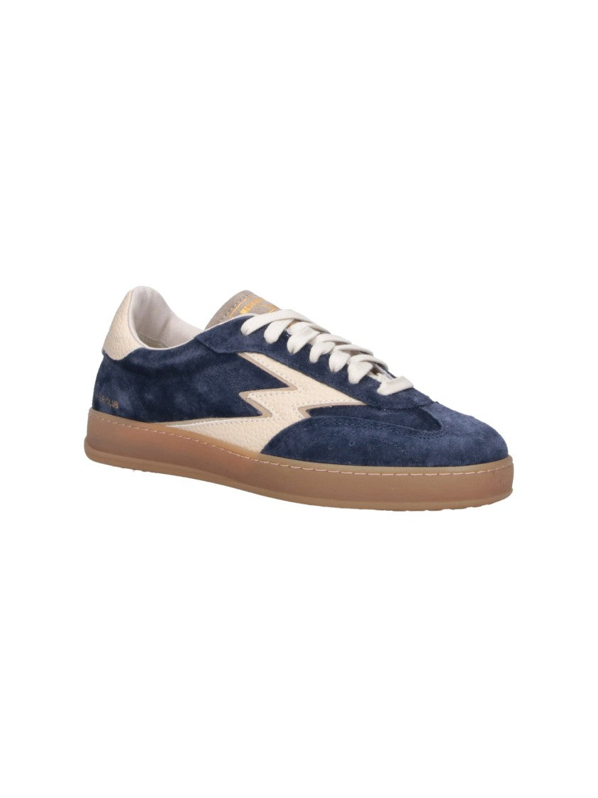 Master Of Arts Blue Club Suede Leather Accent Sneakers