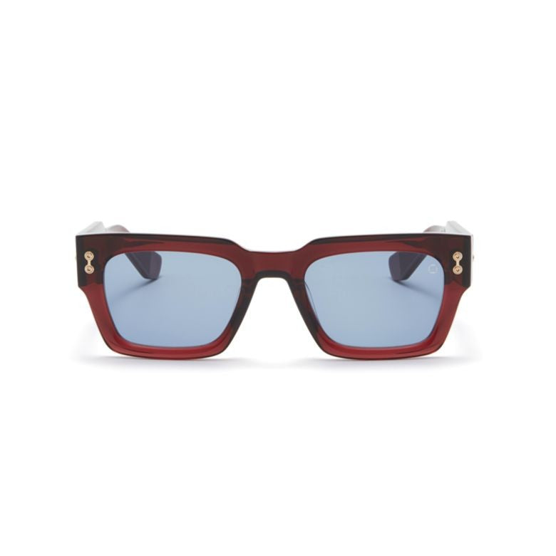 Akoni Cosmo Bold Rectangular Tortoiseshell Sunglasses With Gold-Tone Accents