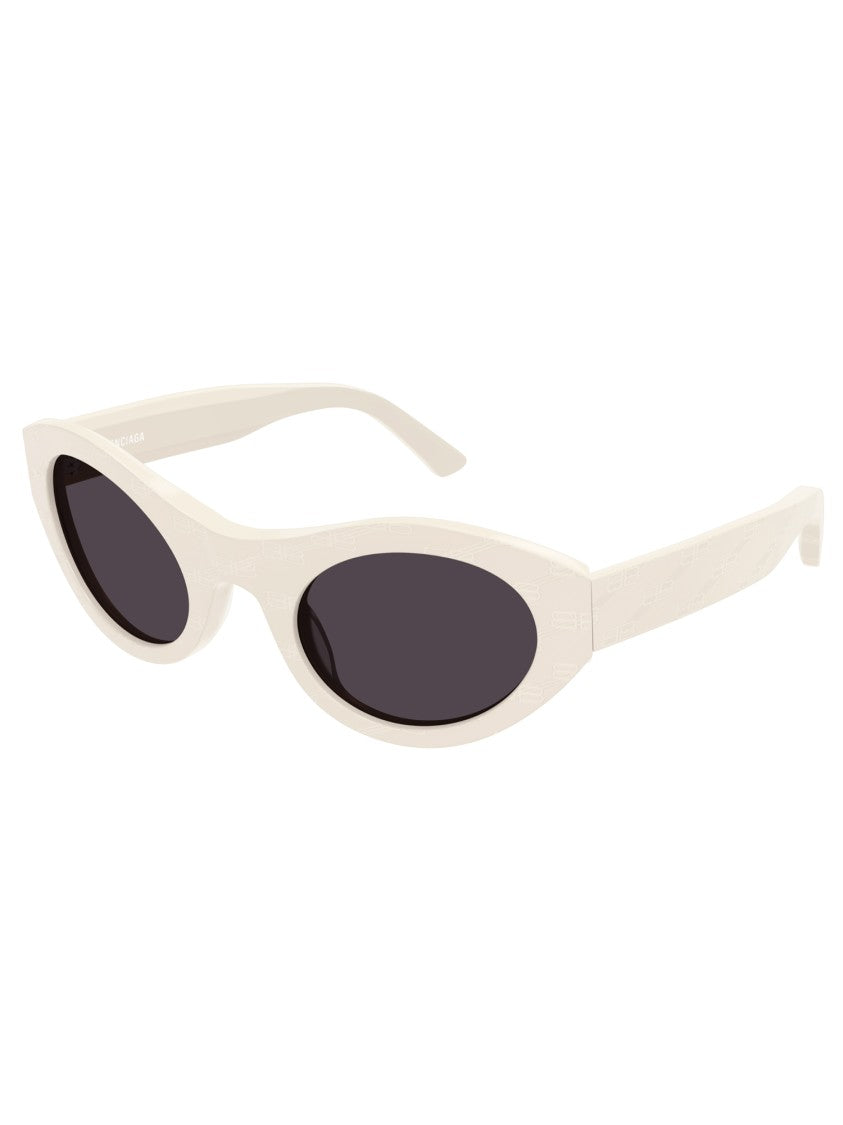 Balenciaga White Bb0250s Cat-Eye Embossed Sunglasses